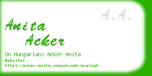 anita acker business card